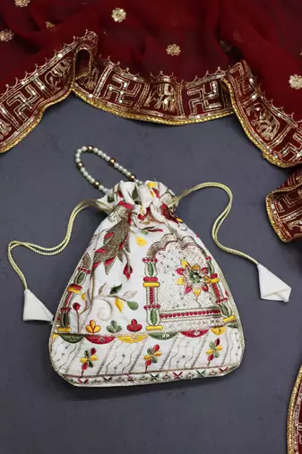 Off-white embroidery with sequence work designer batwa