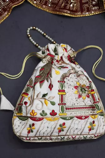 Off-white embroidery with sequence work designer batwa