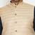 navy blue, beige and white cotton blend jacket kurta pyjama set