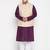 purple, beige and white cotton blend jacket kurta pyjama set