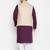 purple, beige and white cotton blend jacket kurta pyjama set
