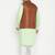 mint green, coffee brown and white cotton blend jacket kurta pyjama set