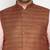 pink, coffee brown and white cotton blend jacket kurta pyjama set