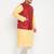 fawn, maroon and white cotton blend jacket kurta pyjama set