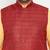 fawn, maroon and white cotton blend jacket kurta pyjama set