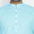 aqua blue, orange and white cotton blend jacket kurta pyjama set