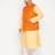 fawn, orange and white cotton blend jacket kurta pyjama set