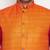 maroon, orange and white cotton blend jacket kurta pyjama set