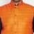 navy blue, orange and white cotton blend jacket kurta pyjama set