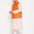 pink, orange and white cotton blend jacket kurta pyjama set