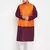 purple, orange and white cotton blend jacket kurta pyjama set