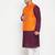 purple, orange and white cotton blend jacket kurta pyjama set