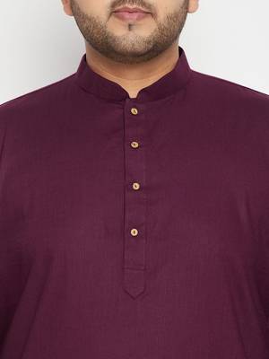 purple, orange and white cotton blend jacket kurta pyjama set 5