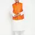 white, orange and white cotton blend jacket kurta pyjama set