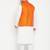 white, orange and white cotton blend jacket kurta pyjama set