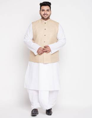 maroon and white cotton blend jacket kurta dhoti set 1