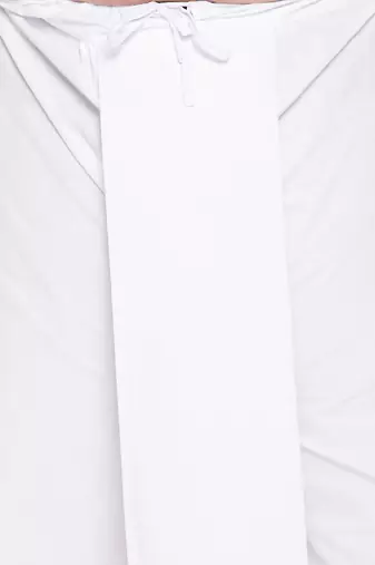 maroon and white cotton blend jacket kurta dhoti set