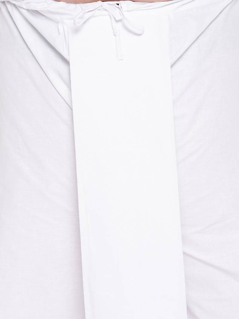 maroon and white cotton blend jacket kurta dhoti set