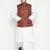 coffee and white cotton blend jacket kurta dhoti set