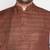coffee and white cotton blend jacket kurta dhoti set
