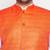 orange and white cotton blend jacket kurta dhoti set