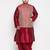 maroon and rose gold silk blend jacket kurta dhoti set