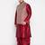 maroon and rose gold silk blend jacket kurta dhoti set