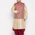 maroon and gold silk blend jacket kurta dhoti set