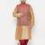 maroon and rose gold silk blend jacket kurta dhoti set