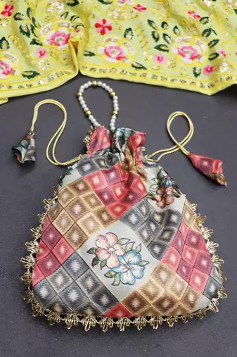 Gajri  weaving with prints work  designer batwa