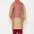 maroon and rose gold silk blend jacket kurta dhoti set