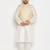 cream silk blend jacket, kurta and pyjama set