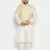 cream silk blend jacket, kurta and pyjama set