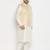 cream silk blend jacket, kurta and pyjama set
