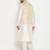 cream silk blend jacket, kurta and pyjama set