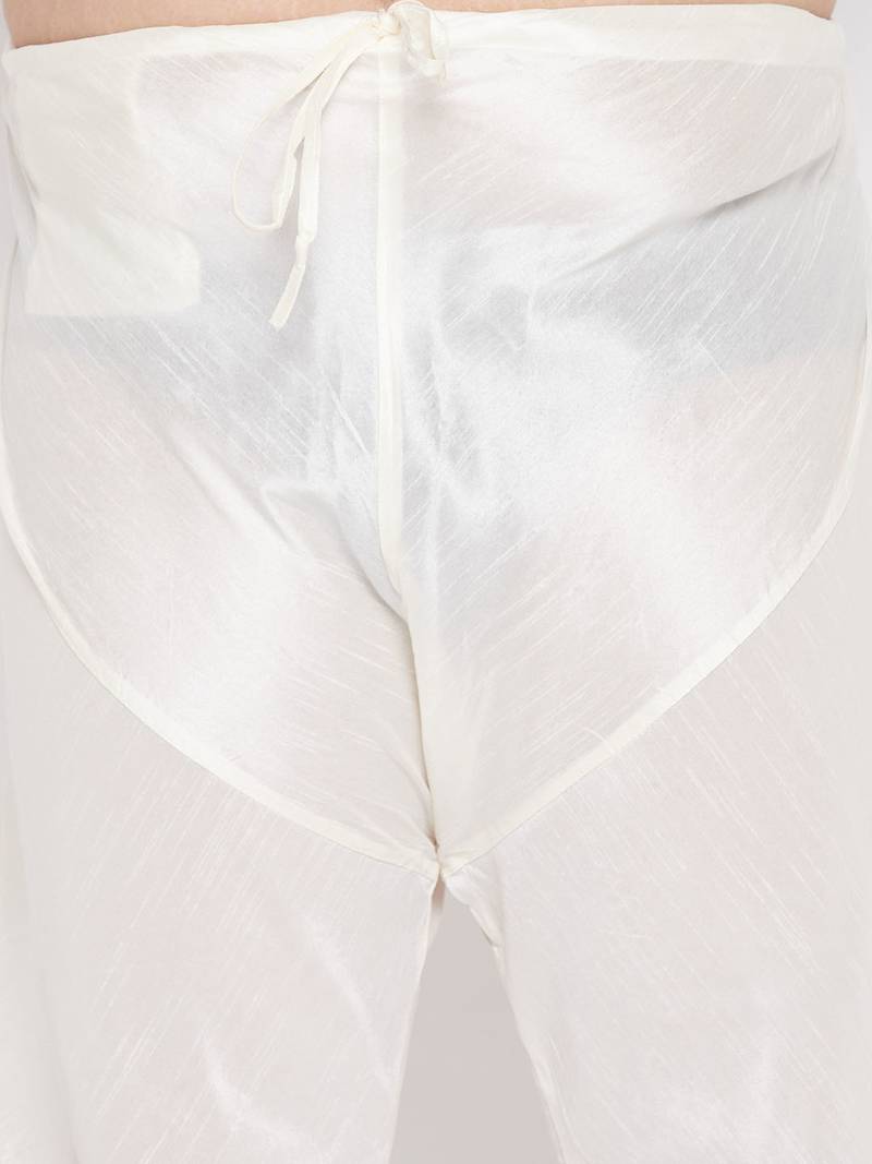 cream and coffee silk blend ethnic combo set