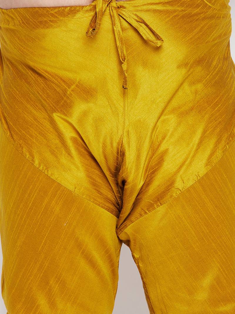 mustard and black silk blend ethnic combo set