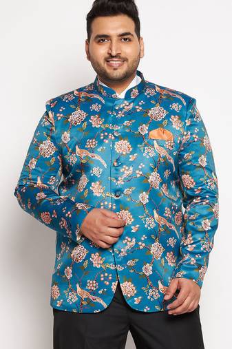 turquoise blue printed jodhpuri