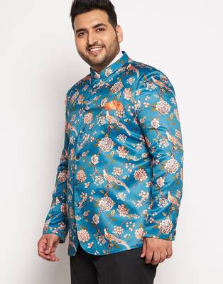 turquoise blue printed jodhpuri 2