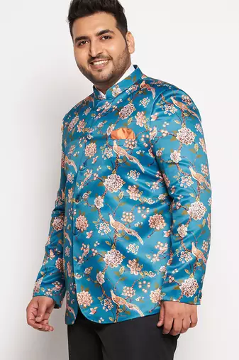 turquoise blue printed jodhpuri