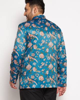 turquoise blue printed jodhpuri 3