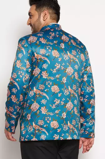 turquoise blue printed jodhpuri