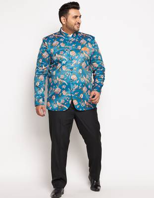 turquoise blue printed jodhpuri 5