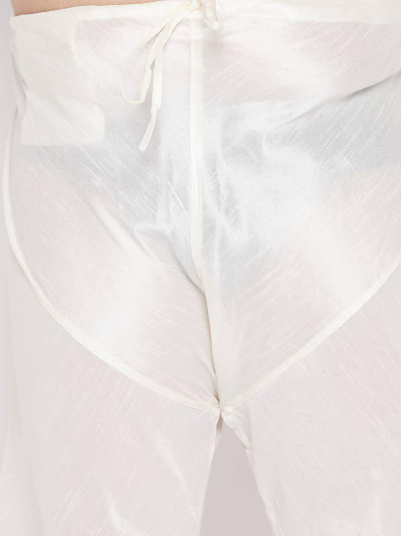 pink and cream silk blend ethnic combo set