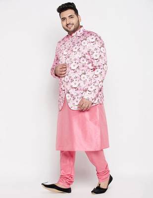 pink silk blend ethnic combo set 2