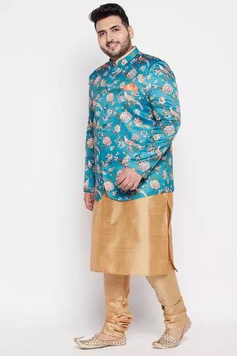 rose gold silk blend ethnic combo set