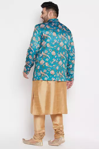rose gold silk blend ethnic combo set