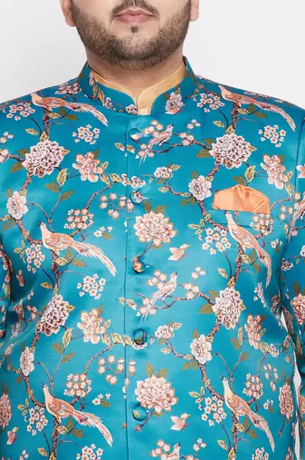 rose gold silk blend ethnic combo set