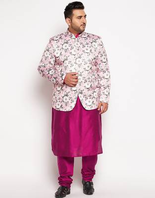 pink viscose blend ethnic combo set 1