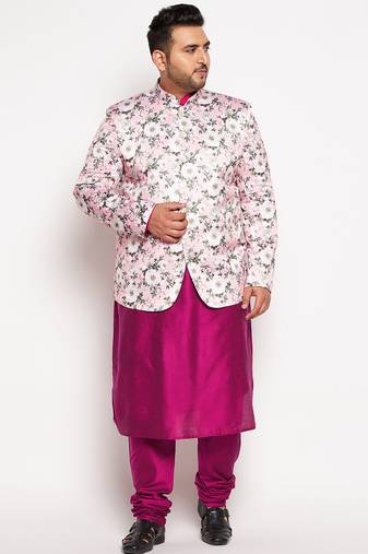 pink viscose blend ethnic combo set